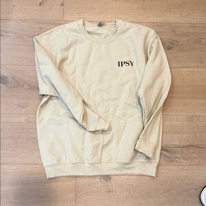 ipsy  Crewneck sweatshirt in Beige + added swag! NWOT